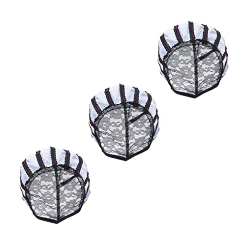 Gogogmee 3 Stück Elastische Verstellbare Atmungsaktive Haarnetze aus Spitze für Perücken Dehnbares und Komfortables Perückenzubehör für Kurze und Lange Haare von Gogogmee