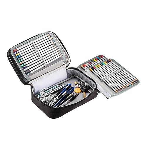 Gogogmee Farbige Bleistifttasche mit Steckplätzen Federmäppchen für Schule für Buntstifte Wasserfarben und Schwarz von Gogogmee