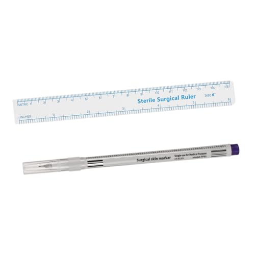 Gogogmee Feiner Augenbrauen Tattoo Stift mit Papier Messlineal Präziser Markierungsstift für Haut Langlebig Einfach zu Bedienen Geeignet für Anfänger und Profis im Salongebrauch von Gogogmee