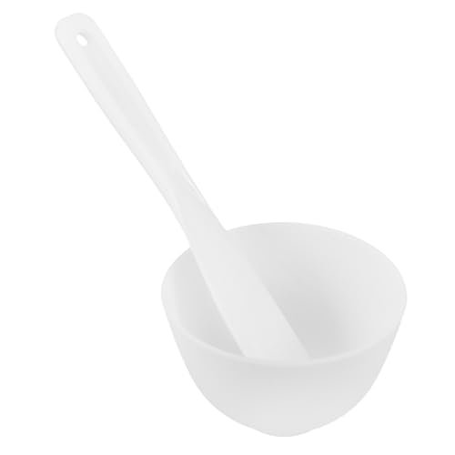 Gogogmee Gesichtsmaske Rührschüssel Set aus Weißem Silikon mit Spatel und Applikatorstab Wiederverwendbar Kompakt und Stabil für DIY Hautpflege Zuhause und Salon für Reisen von Gogogmee