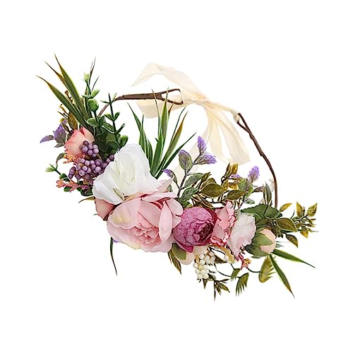 Gogogmee Girlanden Stirnband Blumenkrone Braut Haarschmuck Blumen Haarkrone Braut Blumenkrone Girlanden Kopfschmuck Blumen Kopfbedeckung Blumen Haarband Mädchen Kopfgirlande von Gogogmee