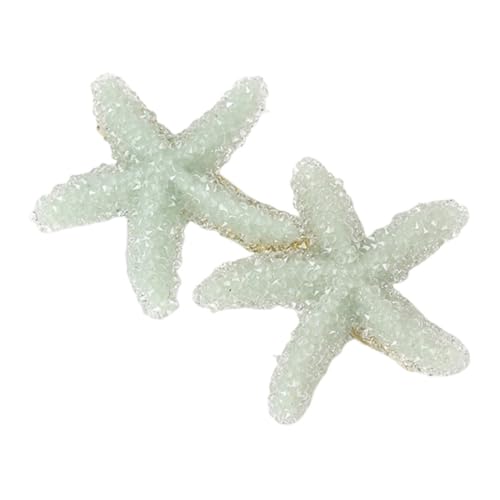 Gogogmee Glitzernde Seestern Haarklammer mit Entenschnabel Design Dekorative Haarspange in Hellgrün für Frauen und Mädchen Modisches Haarschmuck Accessoire Langlebig und Einfach zu Tragen von Gogogmee