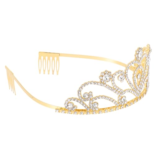 Gogogmee Goldene Haarschmuck Hochzeit Tiara Damen Elegant Handgefertigt Braut Zubehör für Festliche Anlässe und Fotoshootings von Gogogmee