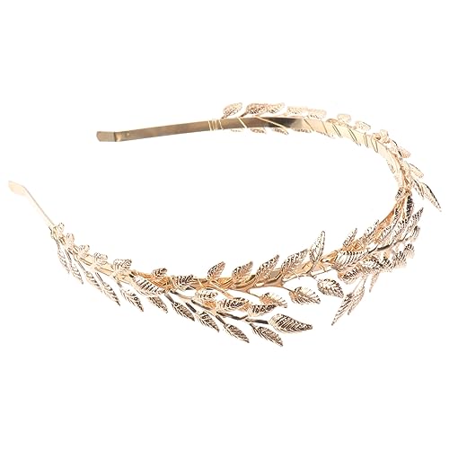 Gogogmee Goldfarbener Haarschmuck Stirnband mit Blattkrone Eleganter Kopfschmuck für Braut Damen Leichtes Haar Accessoire für Hochzeit Party Abendveranstaltungen von Gogogmee