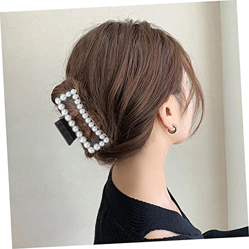 Gogogmee Große Schwarze Haarklammer mit Perlen Praktische Haarkralle für Dickes und Dünnes Haar Eleganter Haarschmuck für Mädchen Einfach zu Tragen Geeignet für Shopping und Reisen von Gogogmee