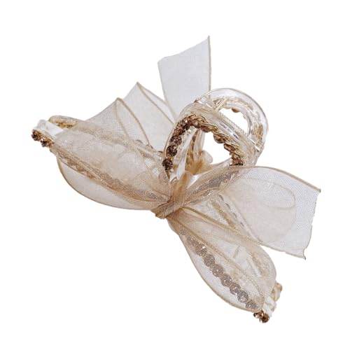 Gogogmee Haarklammer mit Schleifen Design aus Netzstoff Champagnerfarbe Haarklammern für Damen Rutschfest für Alltag oder Besondere Anlässe von Gogogmee