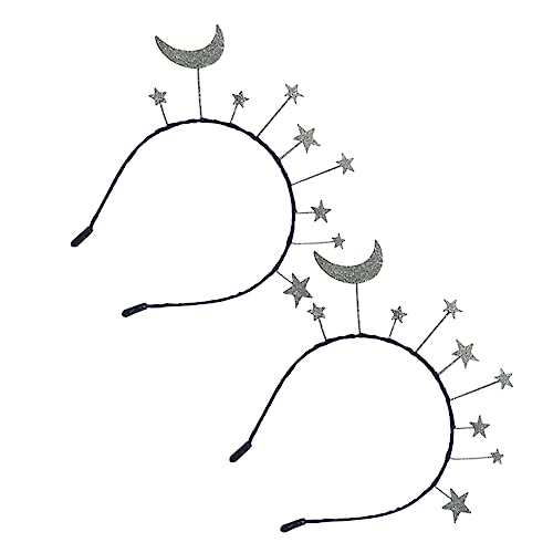 Gogogmee 2 Stück Haarreifen Mit Stern Und Mond Für Damen Haarspangen Stirnbänder Für Frauen Exquisites Stern- Und Mond-design Für Partys Und Den Alltag von Gogogmee