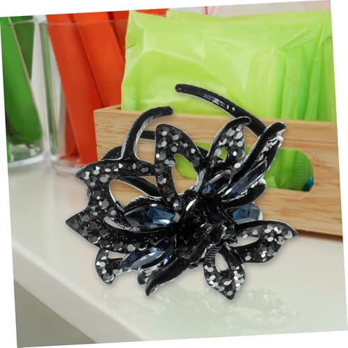 Gogogmee Haarschmuck Damen Haarspange mit Strassblume Robuster Schwarzer Kleines Dekoratives Haarklammer Frauen und Mädchen Geeignet für Dickes und Feines Haar von Gogogmee