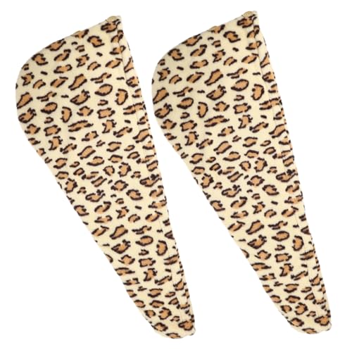Gogogmee Haarturban 2 Stücke Schnelltrocknendes Haar Handtuch Turban für Damen Wiederverwendbare Duschhaube mit Leopardenmuster für Langes und Lockiges Haar Haarzubehör von Gogogmee