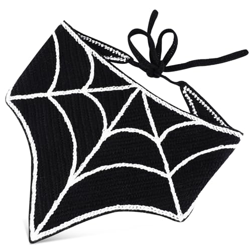 Gogogmee Halloween Bandana Mit Spinnennetz-muster Verstellbares Halstuch Für Damen Bequemes Kopfband Aus Atmungsaktivem Stoff Halloween-accessoire Für Stilvolle Auftritte von Gogogmee