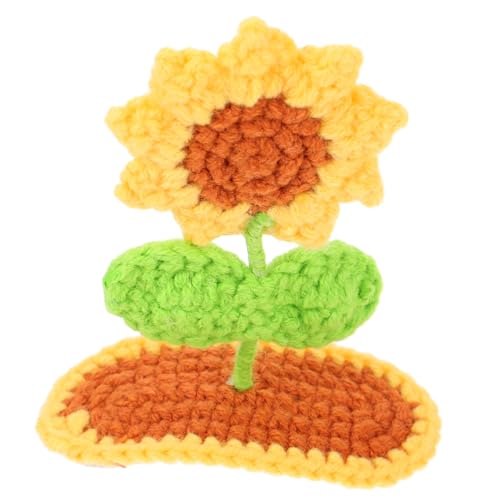 Gogogmee Handgefertigte Häkel Haarspange Sonnenblume Häkelblume Haarclip für Dickes Haar Mädchen Sommer Haaraccessoire aus Wolle und Passend zu Kleid Jeans Shirt von Gogogmee