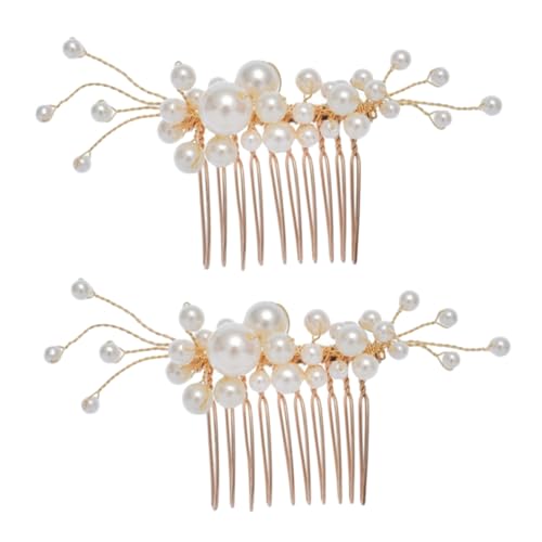 Gogogmee Handgefertigtes Perlen Haarkamm Teilig Brautschmuck Legierung Haarschmuck für Damen Hochzeit Accessoires Elegant und Einzigartig Passend für Festliche Anlässe von Gogogmee