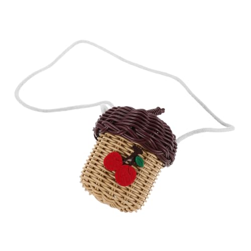 Gogogmee Handgeflochtene Kunststofftasche Eichelform Vielseitige Umhängetasche Hängender Aufbewahrungskorb Leicht Tragbar Geldbörse von Gogogmee