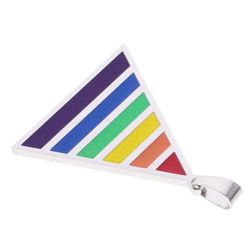 Gogogmee Herren Halskette mit Dreieckigem Regenbogen Anhänger Titanstahl Schmuck für Männer Robustes Modisches Pride Neck Jewelry Geschenkidee für Familie und von Gogogmee