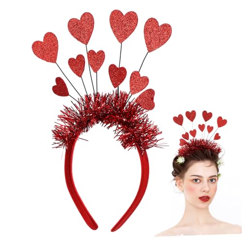 Gogogmee Herz Haarreif Valentinstag Glitzer Stirnband Herz designs Weiches Stoffmaterial Robust Formbeständig Komfortables Damen accessoire für Hochzeit Party Geburtstag von Gogogmee