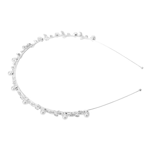 Gogogmee Hochzeitsdiadem mit Perlen und Strass Silbernes Braut Haarband Verstellbares Tiara Haarreif für Damen Eleganter Kopfschmuck für Hochzeit Party und Verlobung von Gogogmee