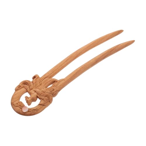 Gogogmee Holz Haarnadel für Frauen Chinesischer Stil Doppelseitig Geschnitzt Neun Fuchs Design Traditioneller Haarschmuck für Hochsteckfrisuren und Festliche Anlässe von Gogogmee