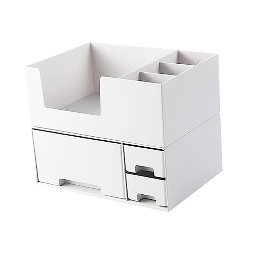 Gogogmee Kasten Kosmetische Aufbewahrungsbox Kunststoffbehälter Desktop-organizer Kosmetik-organizer Make-up-halter To-go-behälter Aus Kunststoff Schreibtisch Make-up-box P.s Weiß von Gogogmee