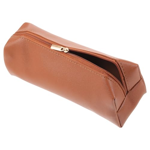 Gogogmee Reise Kosmetik Organizer Tasche Braun Aus Leder Für Make up Pinsel Und Kosmetika Tragbar Für Reisen Und Unterwegs von Gogogmee