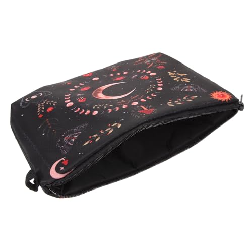 Gogogmee Kosmetiktasche Damen Moon Phase Floral Muster Polyester Schminktasche Reise Kulturtasche Tragbar Leicht Makeup Organizer Toiletry Bag für Alltag und Urlaub von Gogogmee