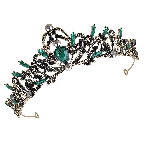 Gogogmee Damenhochzeit - Blattkrone Brauthaarteil Geburtstagskronen Schwarzes Strass-stirnband von Gogogmee