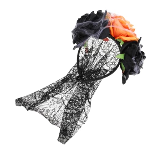 Gogogmee Lace Haarschmuck Stirnband Halloween Blumenkrone Kopfschmuck Elegant Leicht Für Kostüm Party Cosplay von Gogogmee