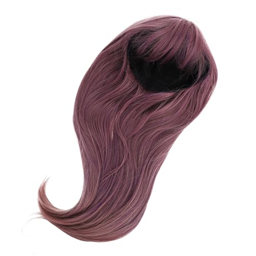 Gogogmee Lange Gerade Perücke in Natürlichem Design Violette Cosplay Haarteile für Damen Hitzebeständiges Hautfreundliches Kunsthaar Angenehm zu Tragen Einfach zu Fixieren für Cosplay von Gogogmee