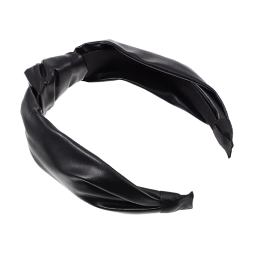 Gogogmee Schickes Pu-leder-stirnband Breites Schwarzes Stirnband Zopf Für Party-mädchen von Gogogmee