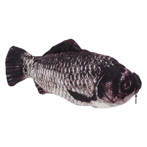 Gogogmee Lustige Fischmünze Geldbörse Realistischer Fischstiftkoffer Kreativer Bleistifthalter für Büro Emulationsfischstiftbeutel Witziges Schreibtischzubehör für Partys von Gogogmee