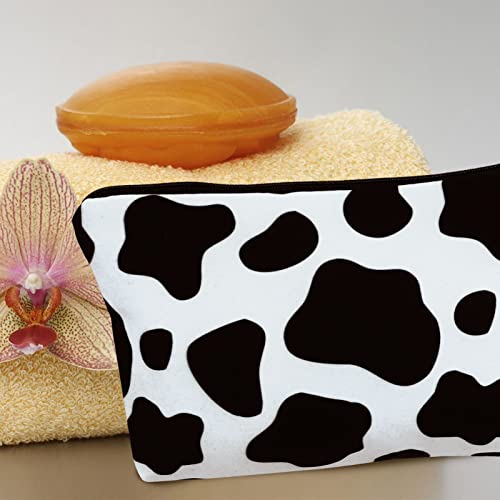 Gogogmee Make up Tasche Damen mit Kuhmuster Leichte Langlebige Kosmetiktasche für Reisen und Alltag Praktische Schminktasche mit Ausreichend Platz für Kosmetik und Kleine Utensilien von Gogogmee