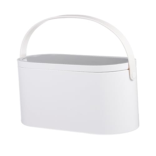 Gogogmee Makeup Organizer mit LED Spiegel Tragbare Kosmetik Aufbewahrungsbox für Reisen für Geschäft Camping Mehr Beleuchteter Kosmetikspiegel mit Dimmbarem Licht von Gogogmee