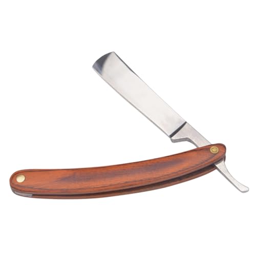 Gogogmee Manueller Rasiermesser mit Holzgriff Edelstahl Rasierer Ausgewogenes Gewicht Langlebig Rostfrei Vintage Barber Rasierhobel für Herren Klassische Nassrasur Handgefertigt Komfortabel von Gogogmee