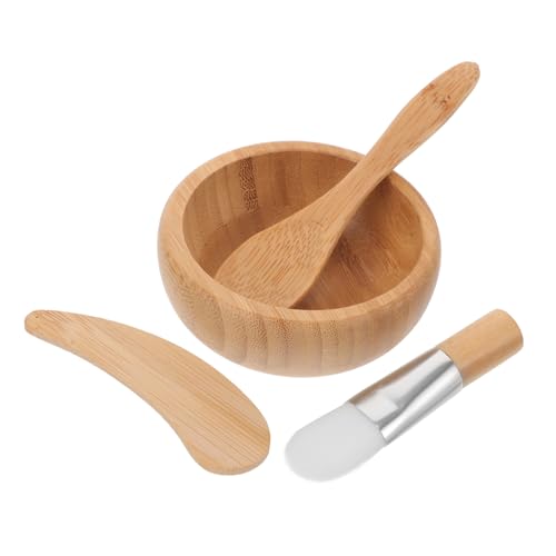Gogogmee Masken Bowl Set aus Holz Teilig mit Schale Rührstab Pinsel und Löffel für DIY Gesichtsmaske Leicht Glatt Tragbar für Hautpflege und an Freundinnen von Gogogmee