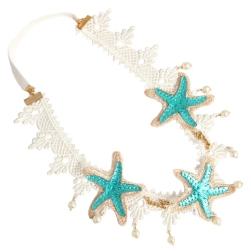 Gogogmee Meerjungfrau Stirnband Damen Haarreif mit Spitzen und Perlendekor Seestern Design Hochzeits und Partyaccessoire für Frauen und Mädchen von Gogogmee