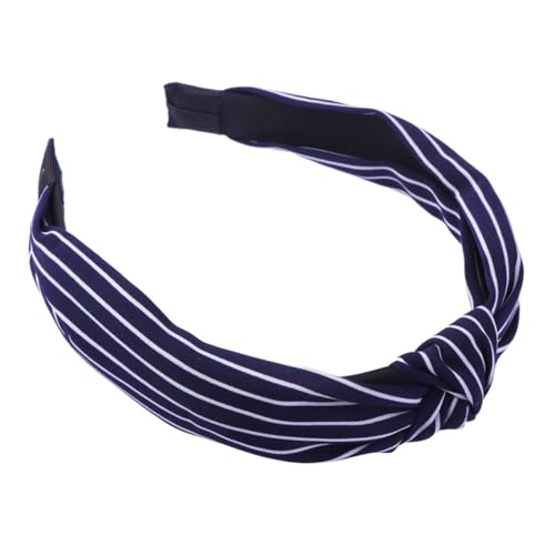 Gogogmee Minimalistisches Haarband mit Streifen knotendesign Leichtes Originelles Haarschmuck accessoire für Damen und Mädchen Rutschfestes Stirnband Eleganter Blauer Haarreifen von Gogogmee