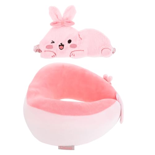 Gogogmee Nackenkissen Für Reisen U-förmiges Kissen Mit Schlafmaske Hasenform Bequemer Support Für Flugzeug Zug Auto Büro Und Zuhause von Gogogmee