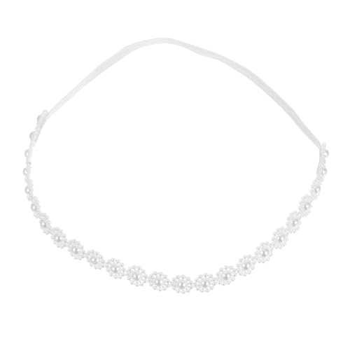 Gogogmee Neugeborenen Haarschmuck Haarband mit Perlen Elastisches Stirnband für Fotoshootings Sanftes Verstellbares Kopfbedeckung für Neugeborenen Zeitloses von Gogogmee