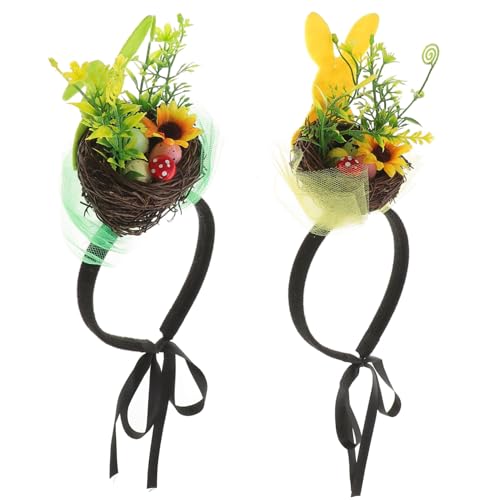 Gogogmee Osterparty-Zubehör 2er-Pack Vogelnest-Stirnband einzigartiger -Kopfschmuck für Frauen Haar-Accessoires mit Osterthema von Gogogmee