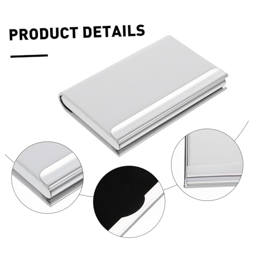 Gogogmee PU Leder Visitenkartenetui mit Edelstahl Business Card Wallet Organizer für Kreditkarten Name Cards Reise Kartenhalter Praktischer Karten Organizer Weiß von Gogogmee