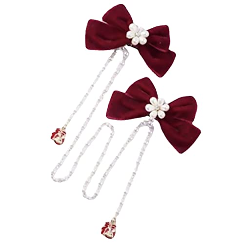 Gogogmee Haarspange Mit Perlen Und Kette Für Frauen Mädchen Schleifen Haarnadeln Party Hochzeit Geburtstag Zeremonie Accessoires Stilvoller Kopfschmuck Für Alltag Und Fotoshootings von Gogogmee