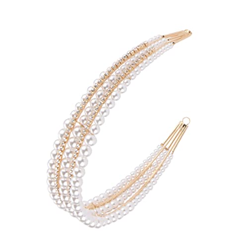 Gogogmee Perlen Kopfschmuck Handgemachtes Stirnband Mädchen Stirnbänder Haarband Perlen Brautschmuck Braut Haarband Kopfschmuck Accessoire Leicht Tragen von Gogogmee