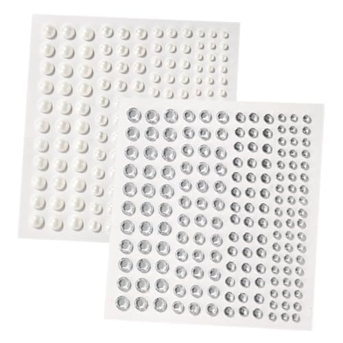 Gogogmee Perlen Weiss Selbstklebende Aufkleber Für Bastelprojekte Kunstperlen Verzierung Für Make up Und Dekoration 1 Satz Funkelnde Strasssteine Für Individuellen Schmuck Und von Gogogmee
