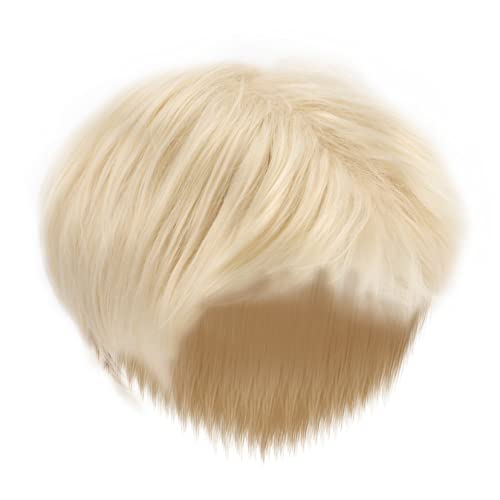 Gogogmee Männliche Perücke Herren Kurzes Glattes Haarteil Synthetische Perücke Cosplay Zubehör Einfach Waschen Wiederverwendbar Stilvoll von Gogogmee