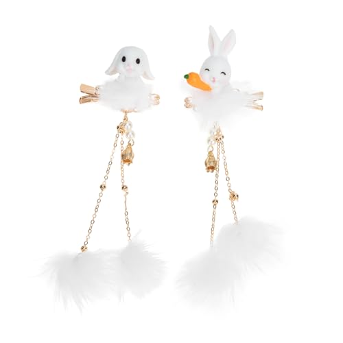 Gogogmee Plüsch Hasen Haarspangen mit Quaste Retro Haarklammer für Damen und Mädchen Antike Chinesische Haarnadeln aus Robustem Weich und Sicher für Tanz Party und Fotoshootings von Gogogmee