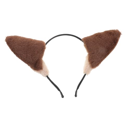 Gogogmee Plüsch Wolf Ohr Stirnband Damen Komfortables Cosplay Accessoire Tierkostüm Party Haarband für Halloween Karneval Alltag von Gogogmee