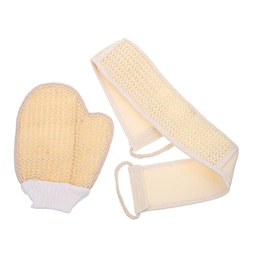Gogogmee Praktisches Bad Peeling Langem Streifen und Handschuh Weiches Langlebiges Körperpeeling handtuch zur Effektiven Hautreinigung für Beine Oberarme und Brust von Gogogmee