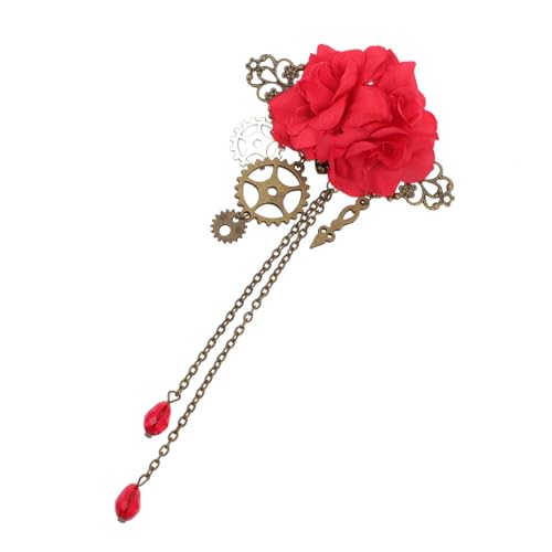 Gogogmee Punk mechanische Haarnadel Rosen-Haarspangen für Haarspange aus Metall Haarspangen für dickes Haar Perlen-Haarspangen Haarschmuck für Damen Lolita-Haar-Accessoires Hochzeit Zubehör von Gogogmee