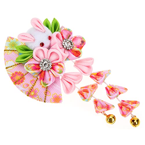 Gogogmee Quaste Glocke Haarschmuck Haarspangen Haarklammer Kaninchen-Haarspange japanische Kimonos für Frauen Haarnadel hochzeitsdeko Blumenclips für das Haar Haarschmuck für Frauen Cosplay von Gogogmee