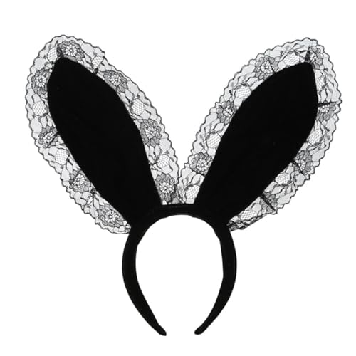 Gogogmee Kaninchenohr Haarreif Aus Hochwertigem Material Leicht Und Robust Mit Exquisiter Verarbeitung Und Details Für Partys Cosplay-auftritte Dekoratives Foto-requisit Schwarz von Gogogmee