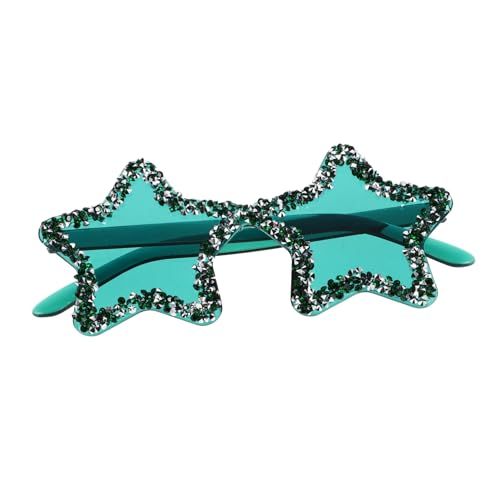 Gogogmee Randlose Sternförmige Sonnenbrille mit Strassverzierung Trendige Candy-farben Stylische Unisex Partybrille für Fotoshootings Nachtclubs Streetwear Jugendliche Modische von Gogogmee